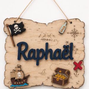 Plaque de porte personnalisée Pirate