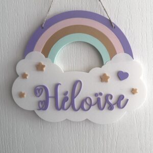 Plaque de porte personnalisée Arc-en-ciel